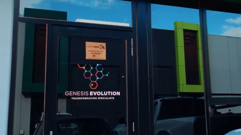 Genesis Evolution office showing the logo on the door